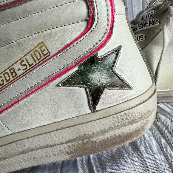 Golden Goose White & Pink Camo Slide Sneakers - Picture 4 of 7